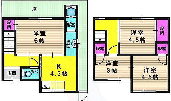 桂池尻町貸家(56-7) ｜京都府京都市西京区桂池尻町(賃貸一戸建4DK・1階・55.00㎡)の写真 その2