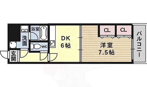 ウエスト リュエル 303｜京都府長岡京市天神４丁目(賃貸マンション1DK・3階・34.77㎡)の写真 その2