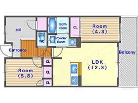 パインフィールド洛西  ｜ 京都府京都市右京区西院四条畑町（賃貸マンション2LDK・5階・62.71㎡） その2