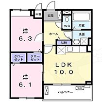 プレッソ・ロート1  ｜ 京都府京都市伏見区羽束師鴨川町（賃貸アパート2LDK・3階・57.00㎡） その2