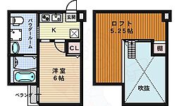 ロフティ大北小路 1階1Kの間取り