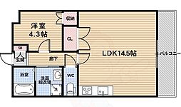 CHERRYBLOSSOMSAGANO 1LDKの間取図画像