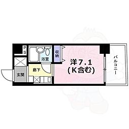 Gloire烏丸五条 11階ワンルームの間取り