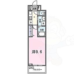フリージア 2階1Kの間取り