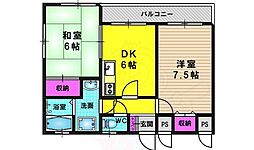 ダコタハウス 2DKの間取図画像