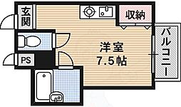 第三レジデンス春田 ワンルームの間取図画像