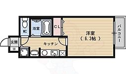 アクロス京都西大路 6階1Kの間取り