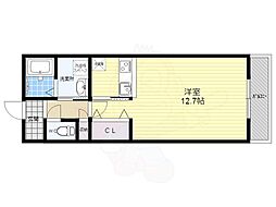 サンロイヤル三条 9階ワンルームの間取り