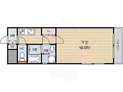 シャルレ桂坂 1Kの間取図画像