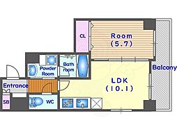 ベラジオ雅び四条通2 3階1LDKの間取り