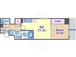 ベラジオ雅び京都円町駅前 5階1DKの間取り