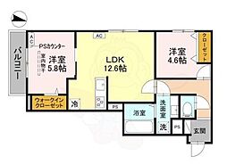 TORISIA殿城 2LDKの間取図画像