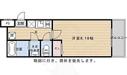 フラッティ花園春日 3階1Kの間取り