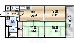 ロイヤルコーポ 3階3DKの間取り