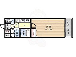 アドバンス京都アリビオ 4階1Kの間取り