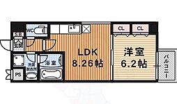 プラネシア星の子四条西洞院 8階1LDKの間取り