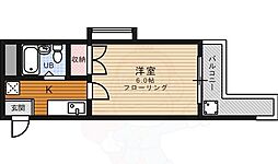 ラ・シャンブル 3階1Kの間取り