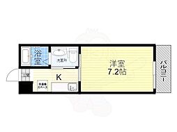 クレアラ・クーオ 4階1Kの間取り