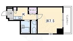 アクティ堀川 4階1Kの間取り