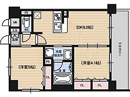 エステムプラザ京都聚楽第 雅邸 5階1SLDKの間取り