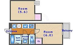 ロフティ智恵光院今出川 2階1SKの間取り