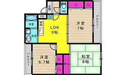 カーサナカムラ2 3LDKの間取図画像