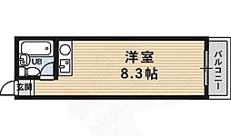 サンウイング桂 ワンルームの間取図画像