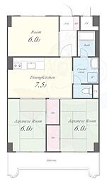 エトワール長岡京 3DKの間取図画像