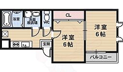 リール苗町 2Kの間取図画像