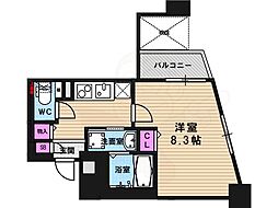 ベラジオ京都烏丸十条 1Kの間取図画像