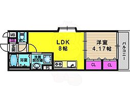 リバーサイド桂弐番館 1LDKの間取図画像