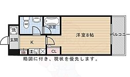 グランドパレス西院西館 1Kの間取図画像