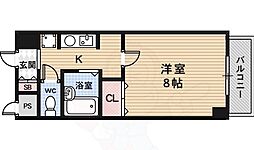 カーサクレール 1Kの間取図画像