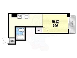 万里小路アベニュー 1Kの間取図画像