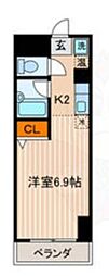 ウィル21烏丸御池 1Kの間取図画像