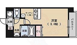 プレサンス京都烏丸NEXT ワンルームの間取図画像
