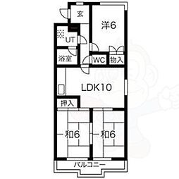 ニューシャトー長岡 3LDKの間取図画像