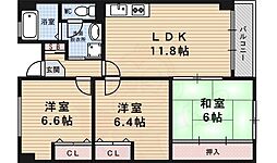 タワー御池 2LDKの間取図画像