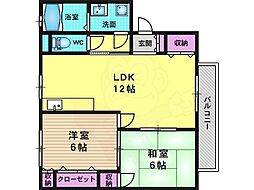 メゾンドール榮 2LDKの間取図画像