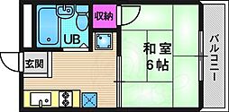 カケイハイツ 1Kの間取図画像