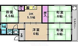 ありす川荘 4DKの間取図画像