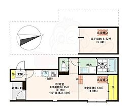 Tujigahana淀 1LDKの間取図画像