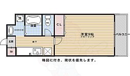 メイプルリーフ嵯峨野 1Kの間取図画像