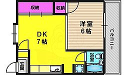 五条グリーンハイツ 1DKの間取図画像
