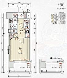 ベラジオレガシー西大路七条 1Kの間取図画像
