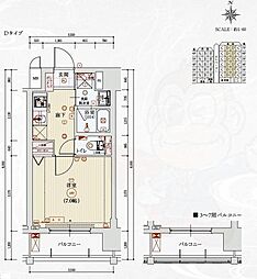 ベラジオレガシー京都西七条 1Kの間取図画像