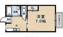 フォーレス嵐山 1Kの間取図画像