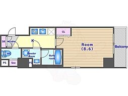 アドバンス京都デタンデュ 1Kの間取図画像