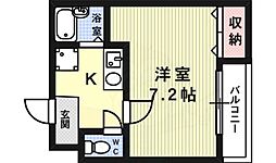 セレーノ・アルドーレ 1Kの間取図画像