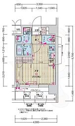 プレサンス京都室町通紫水 ワンルームの間取図画像